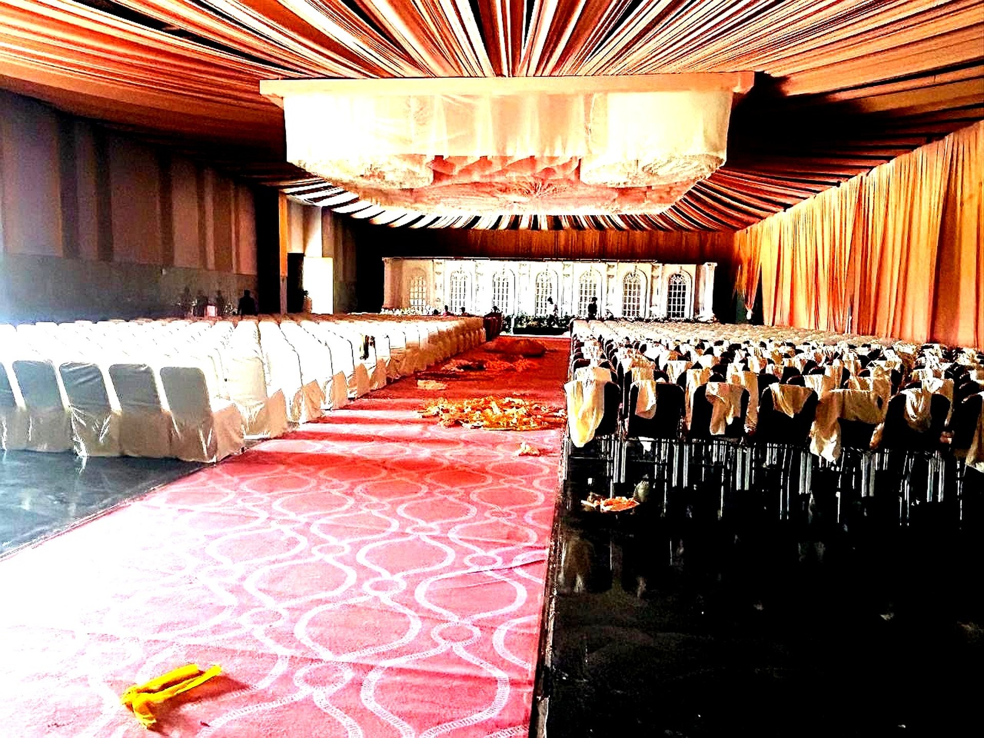 Seated banquet layout inside the air-conditioned hall