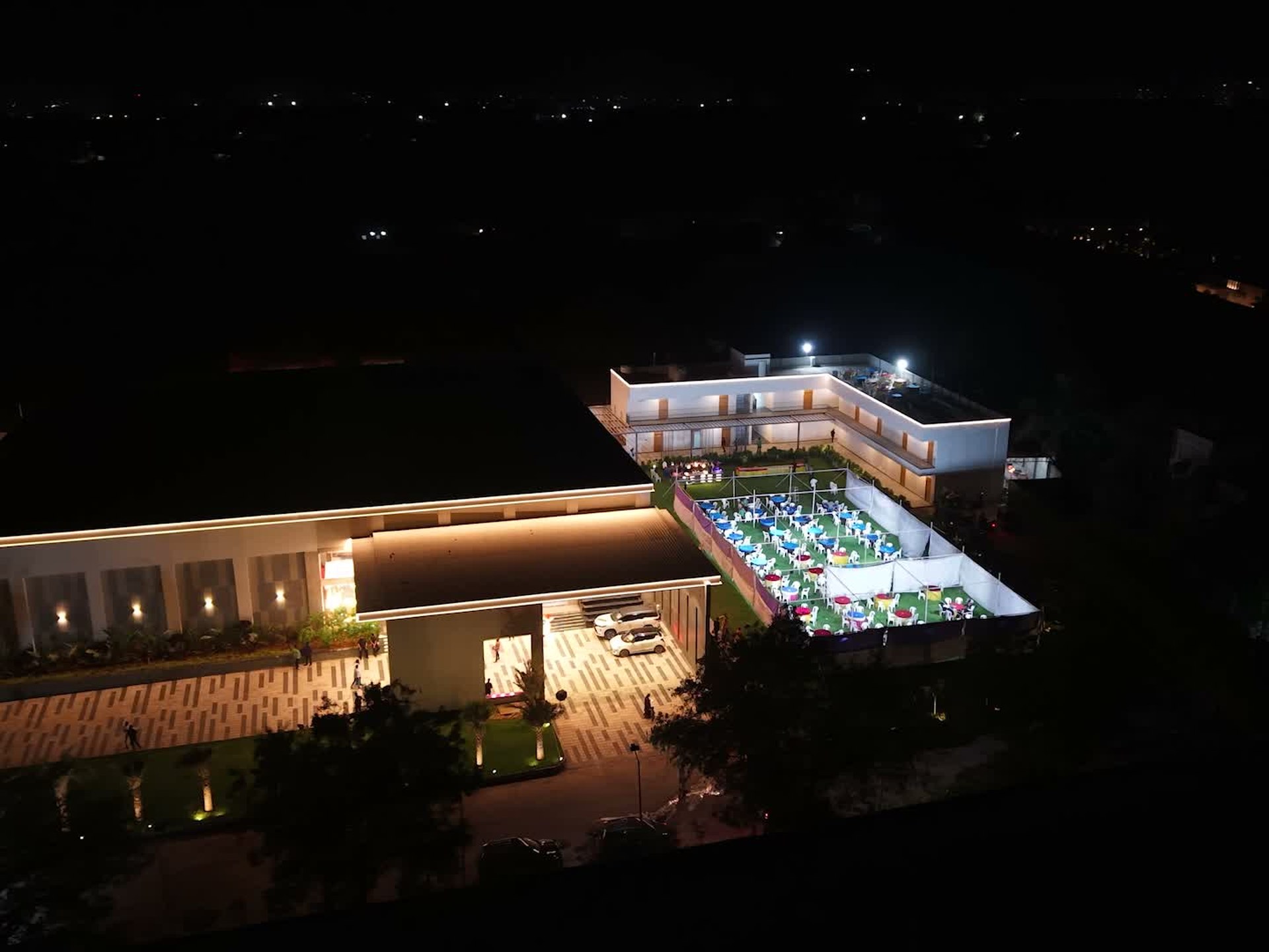 Contemporary illuminated architecture at Samruddhi